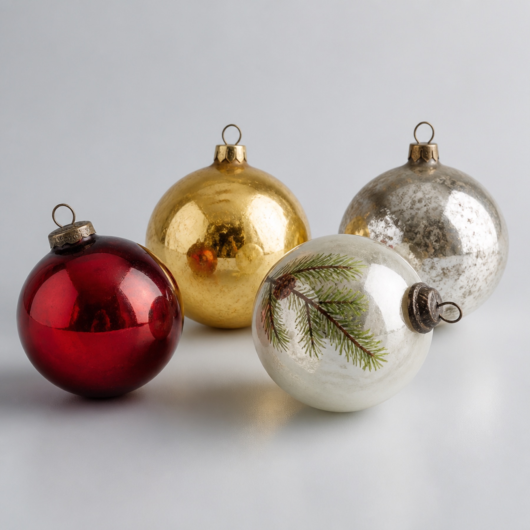 Colorful glass ornaments ready for the Christmas tree